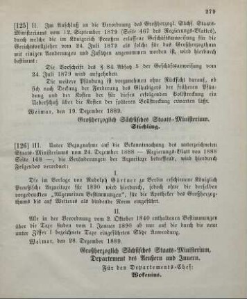 126. Ministerial-Bekanntmachung, die Arzneitaxe für 1890 betreffend