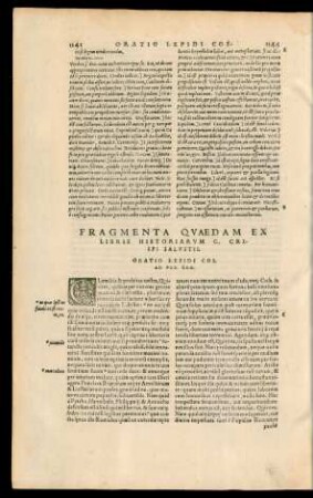 Fragmenta Quaedam Ex Libris Historiarum C. Crispi Salustii.