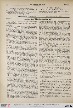 Woher das Künstler-Proletariat?