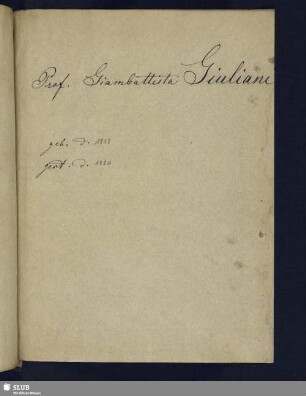 Nr. 122. Giuliani, Giambattista