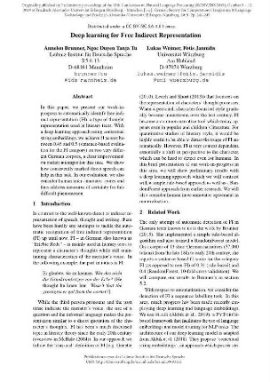 Deep learning for free indirect representation