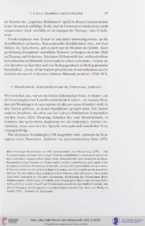 2. Mündlichkeit, Schriftlichkeit und die Dimension "Junktion"
