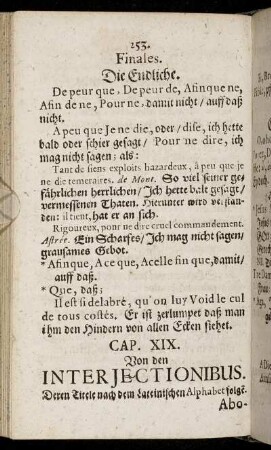 Cap. XIX. Von den Interjectionibus.