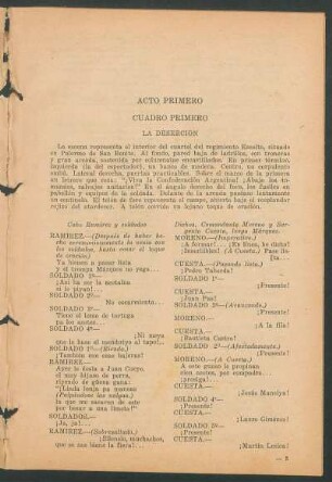 Cuadro primero - La deserción