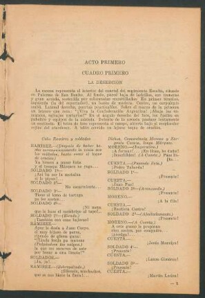 Cuadro primero - La deserción
