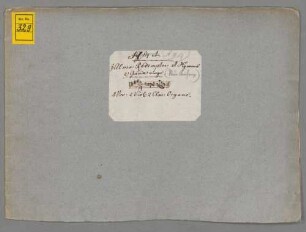 2 Sacred songs, V (4), orch, org - BSB Mus.ms. 329 : [cover title, by later hand:] 1) Alma Redemptor: et Hymnus // 2) Gaude virgo. // [Incipit Alma] // 4 Voc: 2 Viol: 2 Clar: Organo