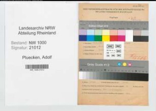 Entnazifizierung Adolf Pluecken, geb. 15.11.1902 (Angest.)
