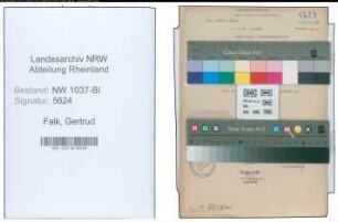 Entnazifizierung Gertrud Falk , geb. 08.12.1897 (Postsekretaerin)