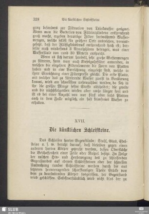 XVII. Die künstlichen Schleifsteine
