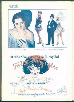 [Fotografías de] Theda Diamant, del Tabaris [y] Elena Peirano, del Florida [y] Hermanas Celindas, del Folies Bergére.