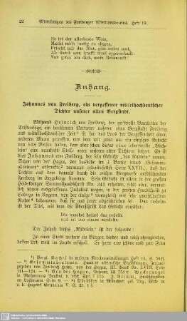 Johannes von Freiberg, ein vergessener mittelhochdeutscher Dichter unserer alten Bergstadt