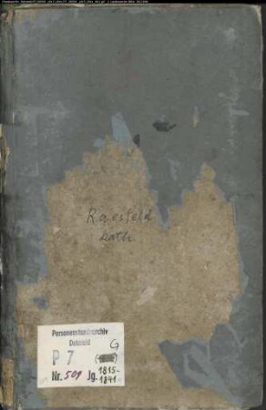 Kirchenbuchduplikate der Katholischen Gemeinde St. Martin, Raesfeld (GHT 1815-1841). (Gemeinde: Raesfeld, Katholische Gemeinde)