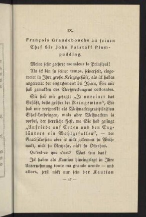 47-52, IX. Grandebouche an Plumpudding