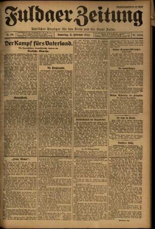Erste Ausgabe vom Sonntag, den 11. Februar 1923.
