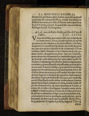 La jura de Blasco Nunez, y prision de Vaca de Castro. Cap. CLVII