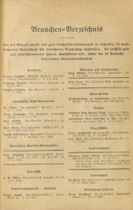 Branchen-Verzeichnis