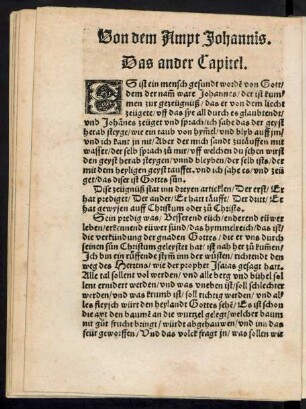Von dem Ampt Johannis. Das ander Capitel.