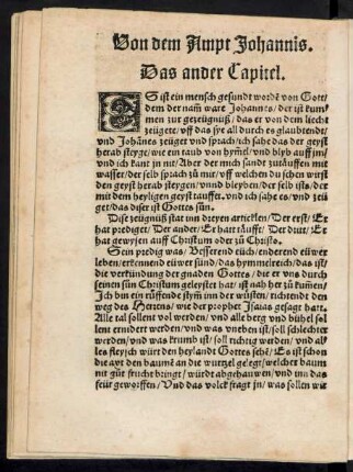 Von dem Ampt Johannis. Das ander Capitel.