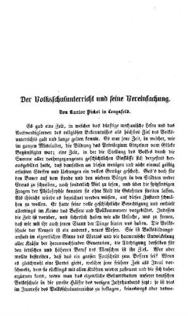 Der Volksschulunterricht und seine Vereinfachung