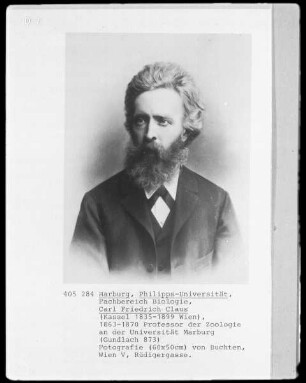Carl Friedrich Claus (1835-1899), 1863-1870 Professor der Zoologie in Marburg