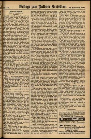 Zweite Ausgabe vom Dienstag, den 29. November 1892.