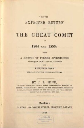On the expected return of the great comet of 1264 and 1556
