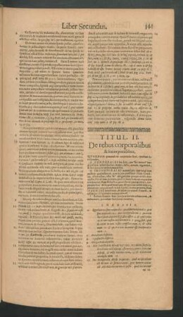 Titul. II. De rebus corporalibus & incorporalibus.