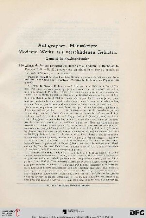 Autographen. Manuskripte. Moderne Prachtwerke (Nr. 1836-2043)