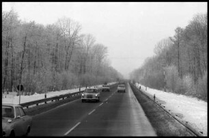 Freiburg: Nord, Autobahnzubringer Nord, im Rauhreif
