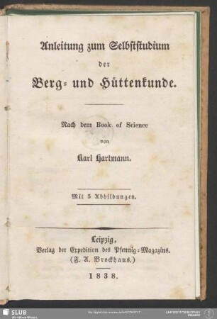 Anleitung zum Selbststudium der Berg- und Hüttenkunde