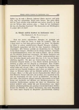 24. Kämpfe westlich Cambrai im Spätsommer 1918