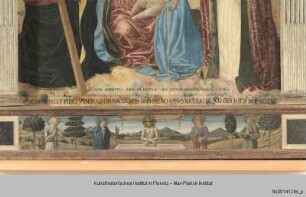 Madonna mit Kind, Heiligen und zwei Engeln : Schmerzensmann mit Maria, Johannes dem Evangelisten und zwei Heiligen