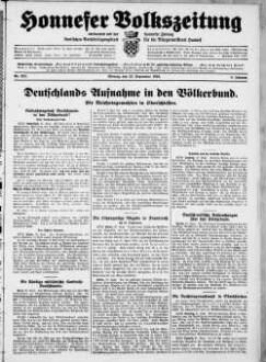 Honnefer Volkszeitung. 1889-1978