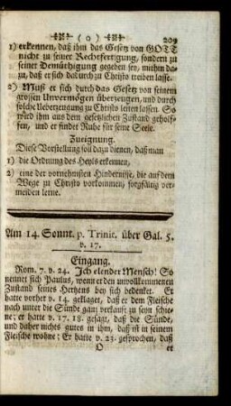 Am 14. Sonnt. p. Trinit. über Gal. 5. v. 17.