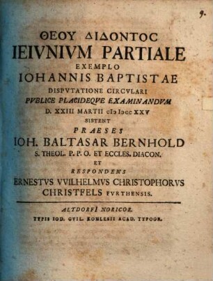 Ieiunium partiale exemplo Iohannis Baptistae