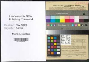 Entnazifizierung Sophie Menke , geb. 20.03.1912 ()