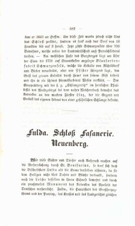 Fulda. Schloß Fasanerie. Neuenberg.