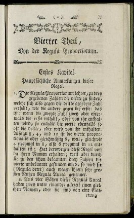 Vierter Theil, Von der Regula Proportionum.