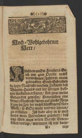 Hoch-Wohlgebohrner Herr/