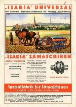 "Isaria" Sämaschinen / "Isaria" Heu- und Getreide-Rechen