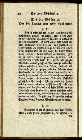 Dritter Abschnitt. Von der Lehrart eines jeden Handwerks.