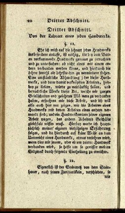 Dritter Abschnitt. Von der Lehrart eines jeden Handwerks.