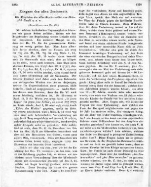 Ewald, H.: Die Propheten des Alten Bundes. Bd. 1-2. Stuttgart: Krabbe 1840 (Beschluss von Nr. 159)