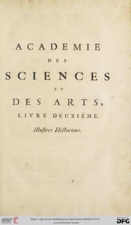 Livre Deuxième: Illustres Historiens