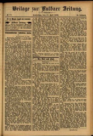 Zweite Ausgabe vom Samstag, den 27. Juli 1895.