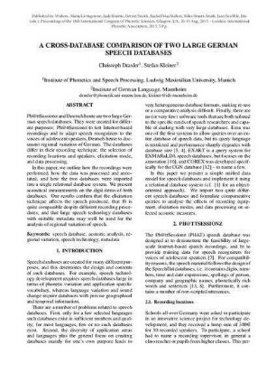A cross-database comparison of two large German speech databases