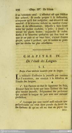 Chapitre IV. De l'étude des Langues