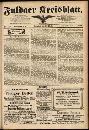 Zweite Ausgabe vom Samstag, den 18. Oktober 1902.