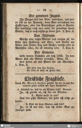Christliche Fragstücke