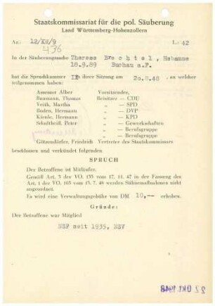 Brechtel, Therese